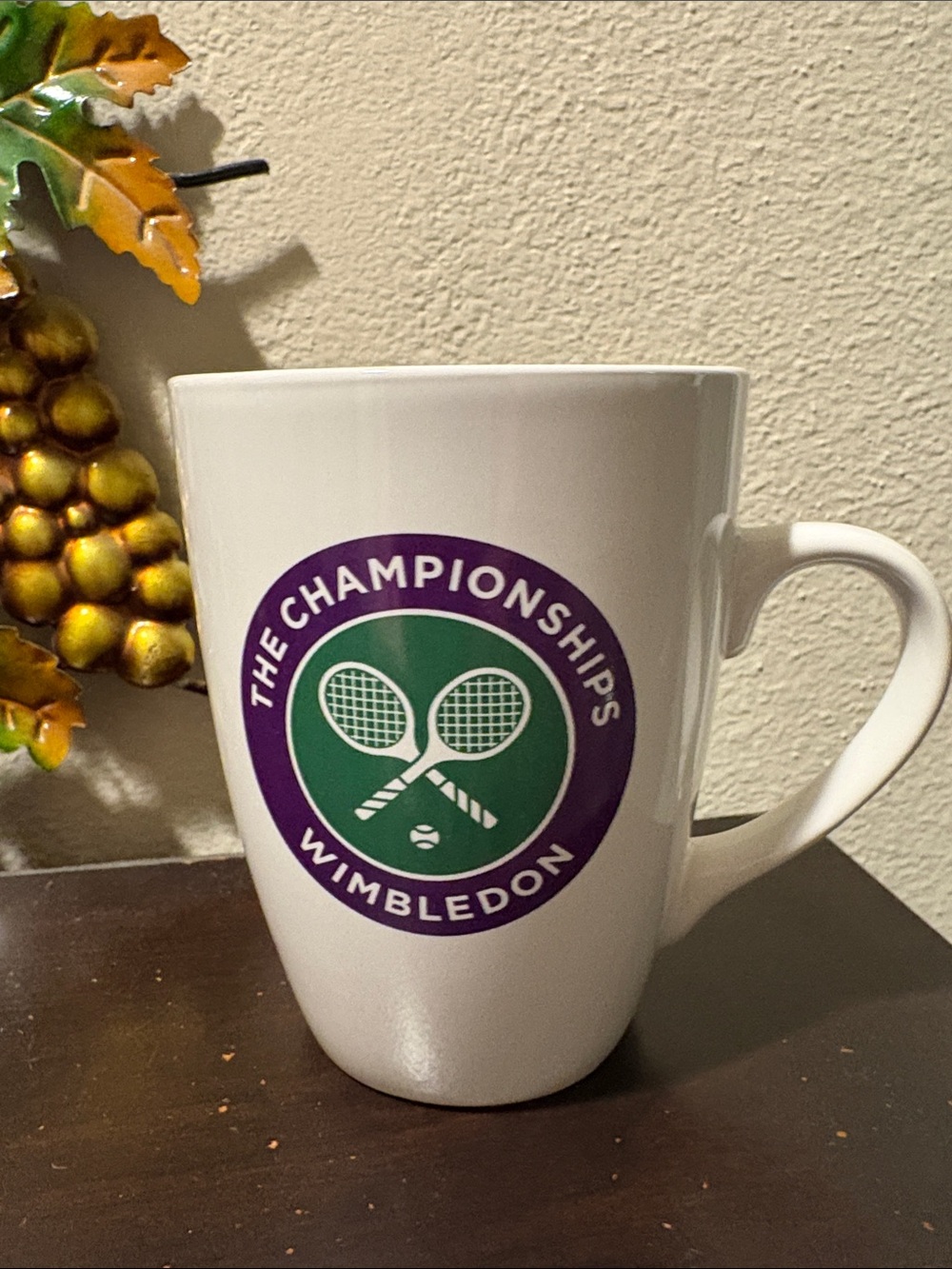 Wimbledon White Mug with Purple and Green Championships Logo
